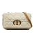 Christian Dior AB Dior White Fur Natural Material Medium Shearling Cannage Caro Bag Italy