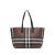 Burberry B Burberry Brown Coated Canvas Fabric Medium E-Check Tote Bag Italy