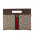 Gucci B Gucci Brown Beige Coated Canvas Fabric GG Supreme Web Ophidia Slip Handle Bag Italy