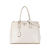 Prada B Prada White Calf Leather Large City skin Galleria Double Zip Satchel Italy