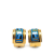 Hermès B Hermès Gold with Blue Enamel Other Cloisonne Clip On Earrings France