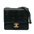 Chanel AB Chanel Black Calf Leather Mini Square Coco Embossed skin Flap Italy