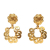 Chanel B Chanel Gold Gold Plated Metal Flower Hoop Clip On Earrings France