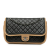 Chanel B Chanel Black Lambskin Leather Leather Jumbo Classic Bicolor Lambskin Twist Flap Italy