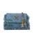 Chanel B Chanel Blue Denim Fabric Mini Mood Clutch with Chain France