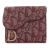 Christian Dior B Dior Red Canvas Fabric Oblique Saddle Compact Wallet France