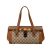 Gucci B Gucci Brown Beige Canvas Fabric GG Bamboo Bullet Shoulder Bag Italy