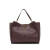 Salvatore Ferragamo B Ferragamo Red Burgundy Calf Leather Gancini Embossed Trifolio Tote Bag Italy