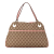 Gucci B Gucci Brown Beige Canvas Fabric GG Eclipse Shoulder Bag Italy