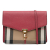 Burberry B Burberry Red Calf Leather House Check Derby Macken Crossbody Bag Italy