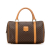 Celine B Celine Brown Coated Canvas Fabric Macadam Boston Bag Italy