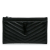 Saint Laurent AB Saint Laurent Black Calf Leather Chevron Monogram Bill Pouch Italy