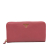 Prada AB Prada Pink Calf Leather Saffiano Zip Around Long Wallet Italy