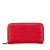 Bottega Veneta B Bottega Veneta Red Calf Leather Intrecciato Zip Around Long Wallet Italy