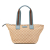 Gucci B Gucci Brown Beige Canvas Fabric GG Web Tote Italy