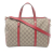 Gucci AB Gucci Brown Beige with Red Coated Canvas Fabric Medium GG Supreme Nice Boston Bag Italy