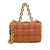 Bottega Veneta AB Bottega Veneta Orange Calf Leather skin Intrecciato Padded Chain Cassette Satchel Italy