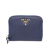 Prada B Prada Blue Dark Blue Saffiano Leather Zip Around Small Wallet Italy