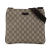 Gucci B Gucci Brown Beige Coated Canvas Fabric GG Supreme Crossbody Italy