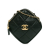 Chanel B Chanel Black Lambskin Leather Leather CC Lambskin Diamond Clutch with Chain Italy