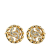 Chanel B Chanel Gold Gold Plated Metal CC Rhinestones Clip on Earrings France