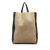 Celine B Celine Brown Beige with Black Fur Natural Material Shearling Gusset Vertical Cabas Italy