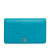 Chanel B Chanel Blue Aqua Lambskin Leather Leather Camellia Embossed Lambskin Bifold Wallet Spain