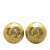 Chanel B Chanel Gold Gold Plated Metal CC Clip On Earrings France