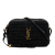 Saint Laurent B Saint Laurent Black Raffia Natural Material Woven and Leather Lou Camera Bag Italy