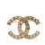 Chanel B Chanel Gold Gold Plated Metal CC Rhinestones Brooch France