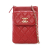 Chanel AB Chanel Red Lambskin Leather Leather CC Quilted Lambskin Phone Holder with Chain Italy