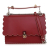 Fendi B Fendi Red Calf Leather Medium Scalloped Studded Kan I Satchel Italy