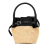 Celine AB Celine Brown Beige with Black Raffia Natural Material Woven Nano Bucket Bag Madagascar