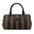 Fendi B Fendi Brown Coated Canvas Fabric Pequin Boston Bag Italy