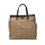 Gucci B Gucci Brown Beige Canvas Fabric GG Tote Italy