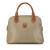 Celine B Celine Brown Beige Coated Canvas Fabric Macadam Dome Satchel Italy