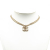 Chanel B Chanel Gold Gold Plated Metal Engraved CC Pendant Double Strand Necklace France