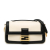 Fendi B Fendi White with Black Calf Leather Bicolor Chain Midi Baguette Italy