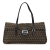 Fendi B Fendi Brown Dark Brown Canvas Fabric Zucchino East West Shoulder Bag Italy