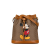 Gucci B Gucci Brown Beige Coated Canvas Fabric Micro GG Supreme Mickey Mouse Bucket Bag Italy