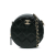 Chanel B Chanel Black Lambskin Leather Leather CC Quilted Lambskin Round Clutch with Chain Italy