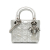 Christian Dior B Dior Silver Lambskin Leather Leather Mini Lambskin Cannage Lady Dior Italy