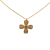 Chanel B Chanel Gold Gold Plated Metal Rhinestones Clover Pendant Necklace France