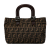 Fendi B Fendi Brown Canvas Fabric Zucca Twins Tote Italy