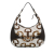 Gucci AB Gucci White with Brown Dark Brown Canvas Fabric Bamboo Horsebit Amalfi Hobo Bag Italy