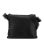 Bottega Veneta B Bottega Veneta Black Calf Leather Intrecciato Crossbody Italy