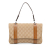 Gucci B Gucci Brown Beige Canvas Fabric GG Shoulder Bag Italy