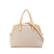 Burberry B Burberry Brown Light Beige Canvas Fabric Leather Trimmed Dome Satchel United Kingdom