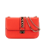 Valentino B Valentino Red Calf Leather Medium Rockstud Glam Lock Crossbody Italy