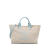 Chanel AB Chanel Brown Beige with Blue Light Blue Canvas Fabric Small Deauville Satchel Italy